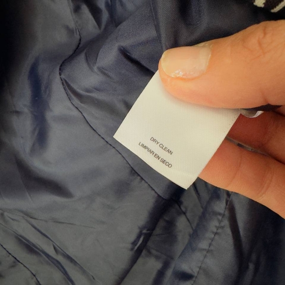 Le Suit Blazer Jacket Womens Size 4 Blue White - Picture 5 of 15